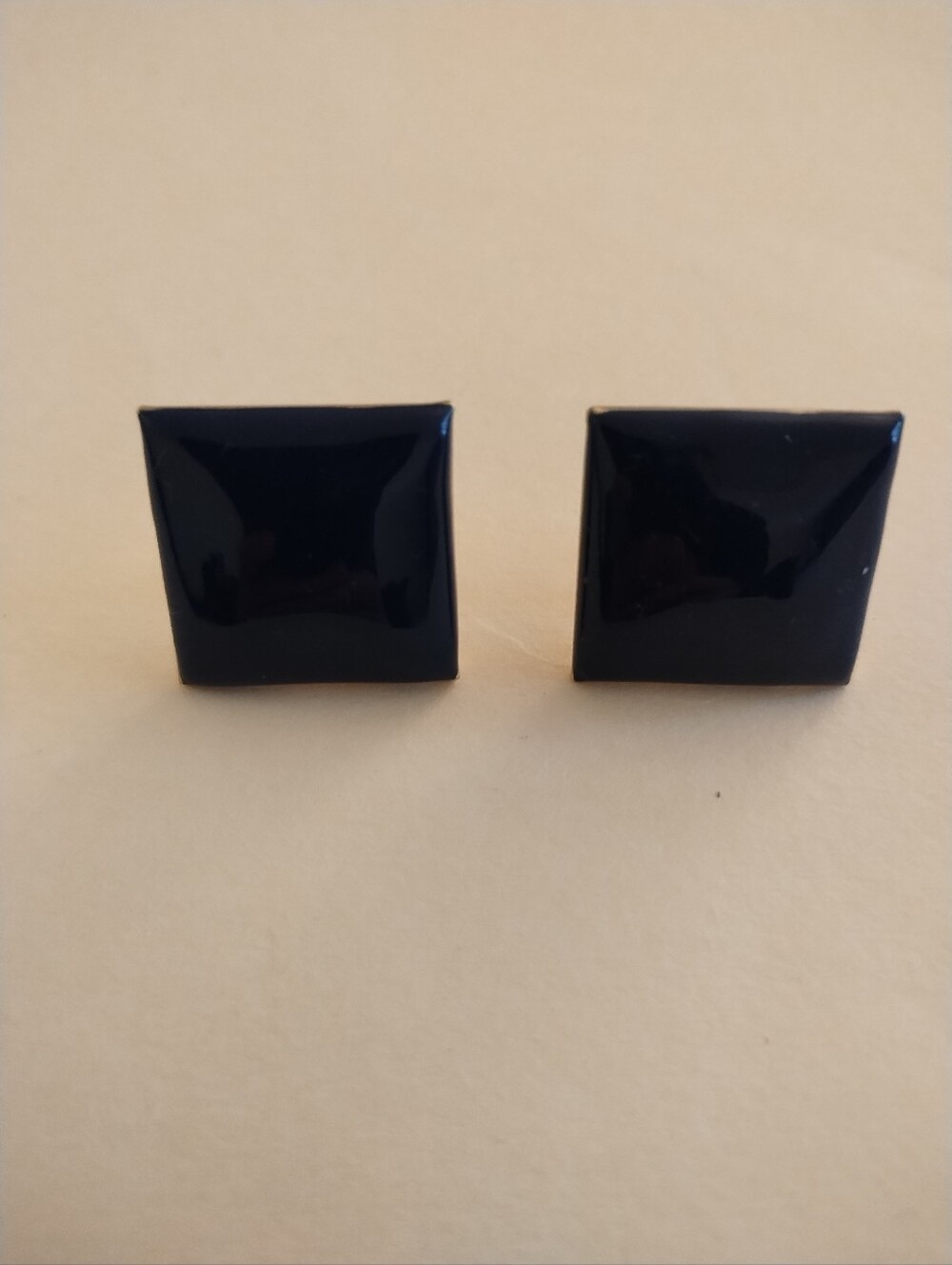 Vintage Dark Navy Blue Clip-On Earrings